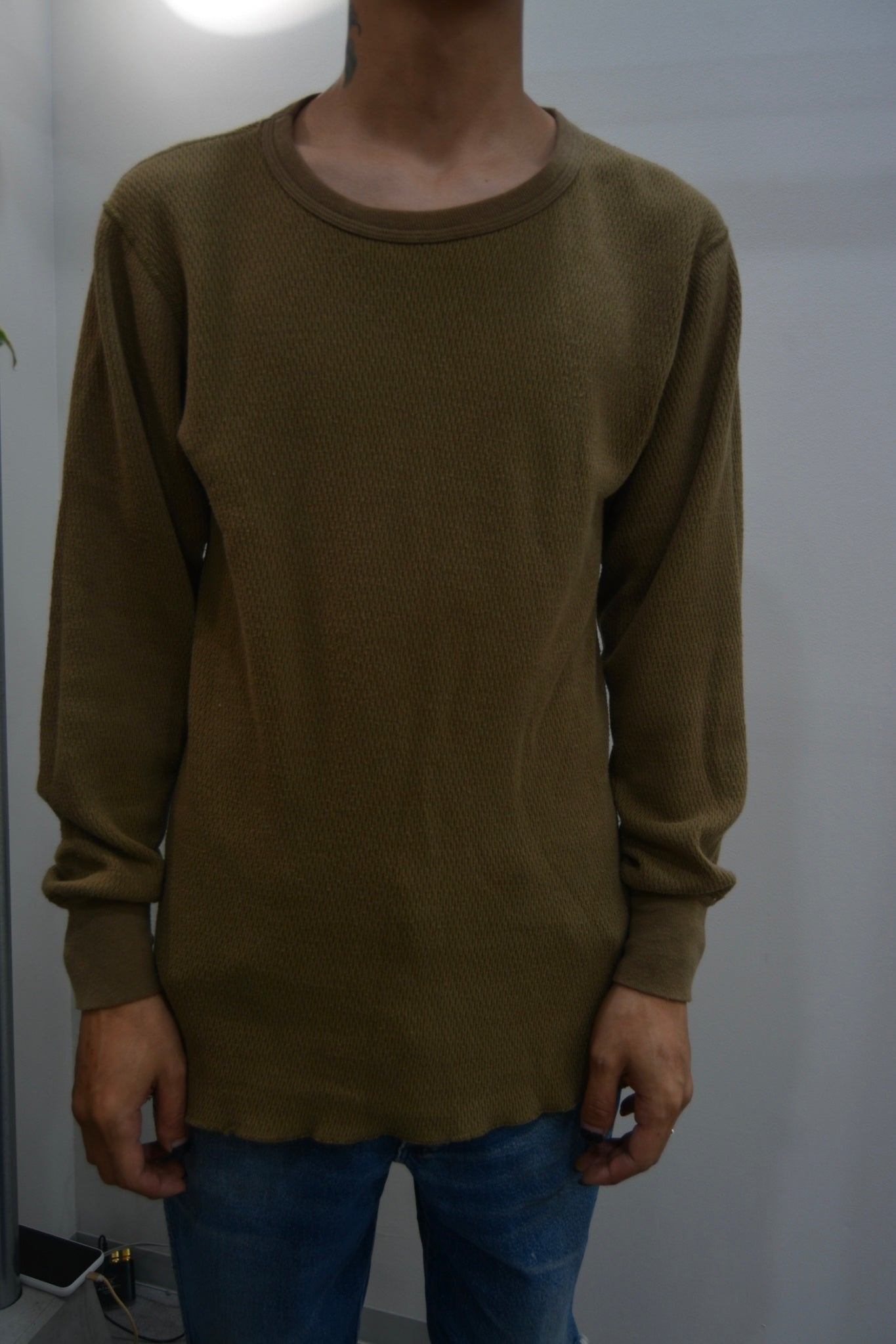 Khaki Thermal Long Sleeve tee