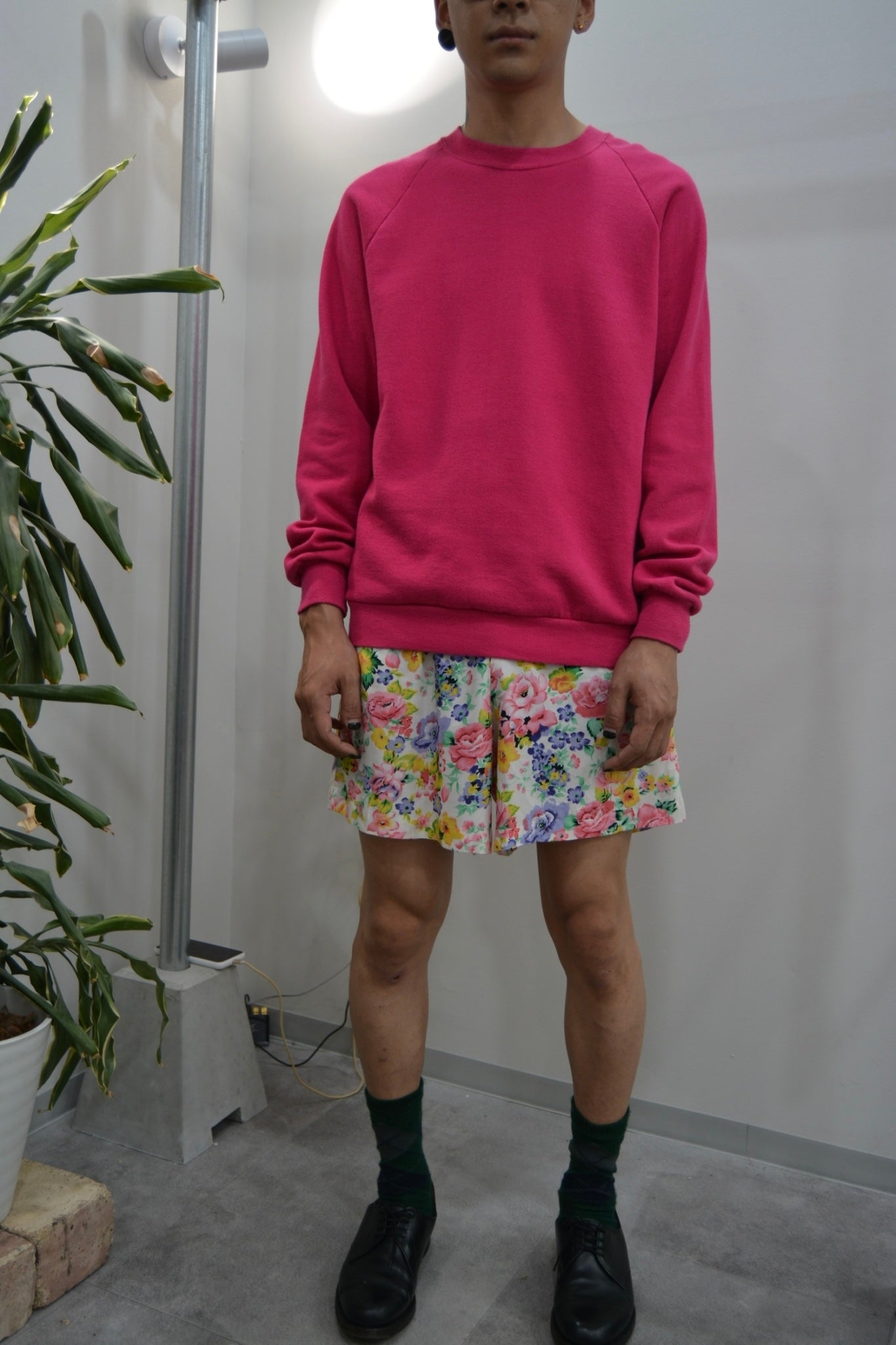 90's JERZEES Plain vivid pink sweat