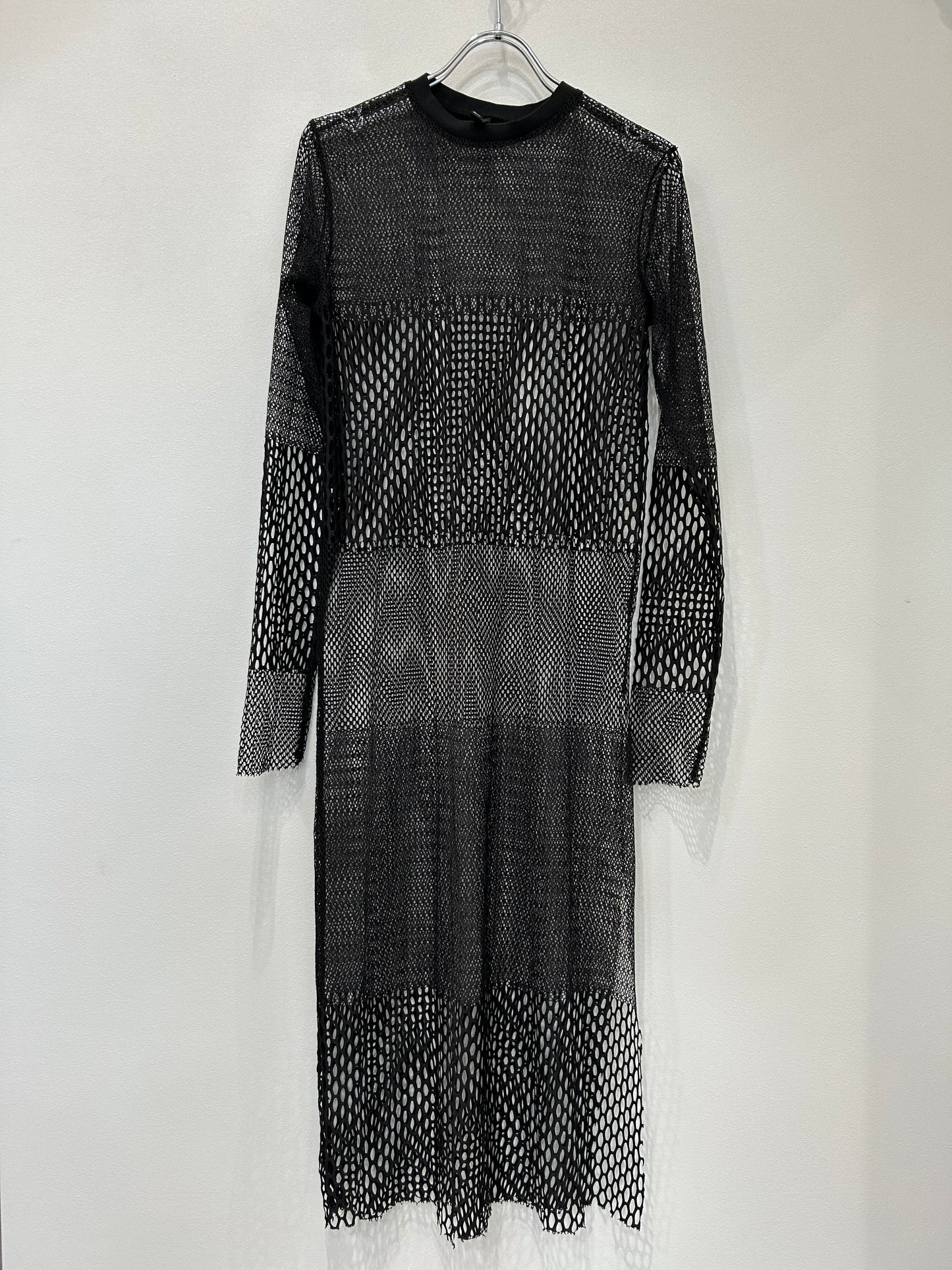 USED Multi mesh slit dress