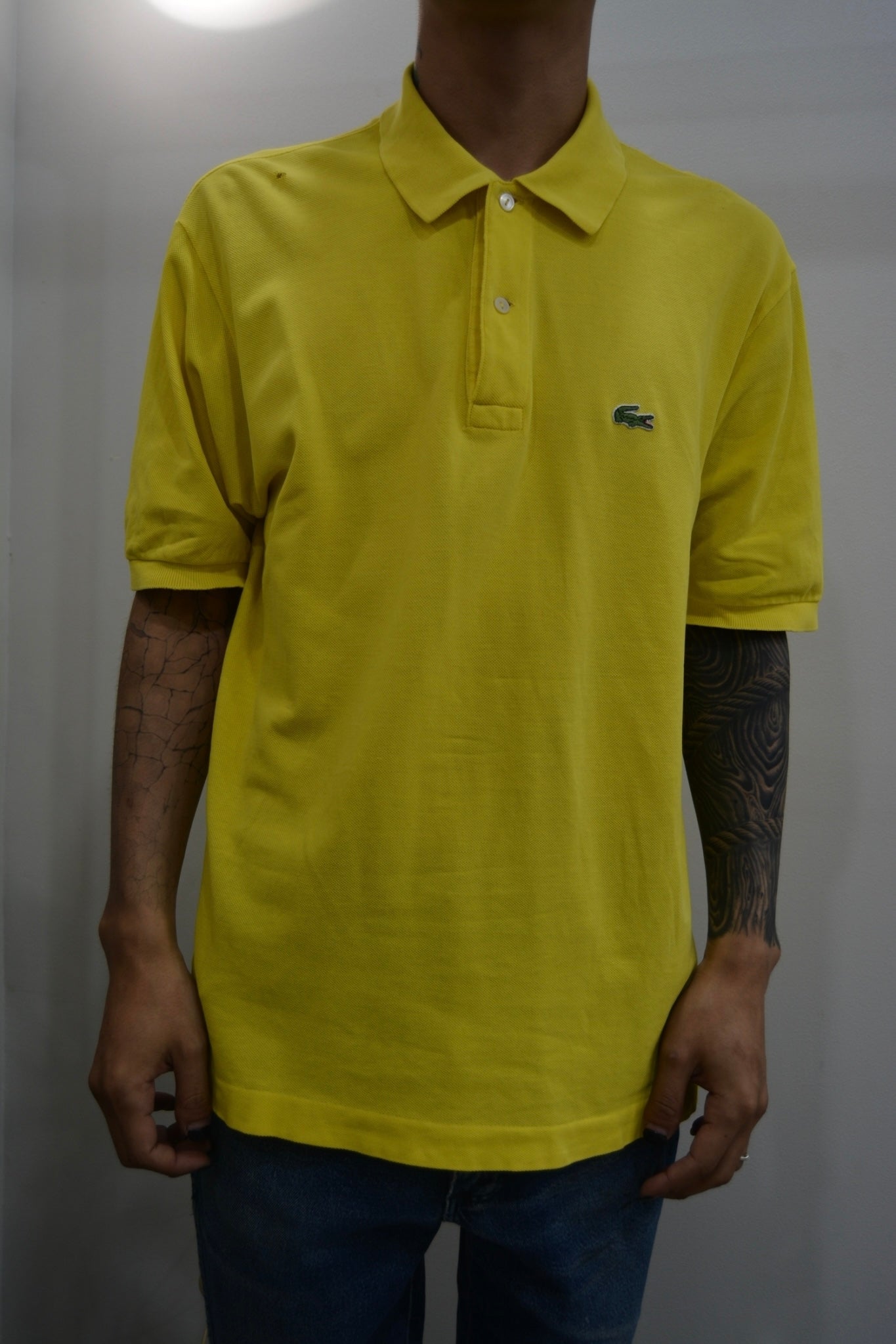 Vintage French Lacoste yellow polo shirt